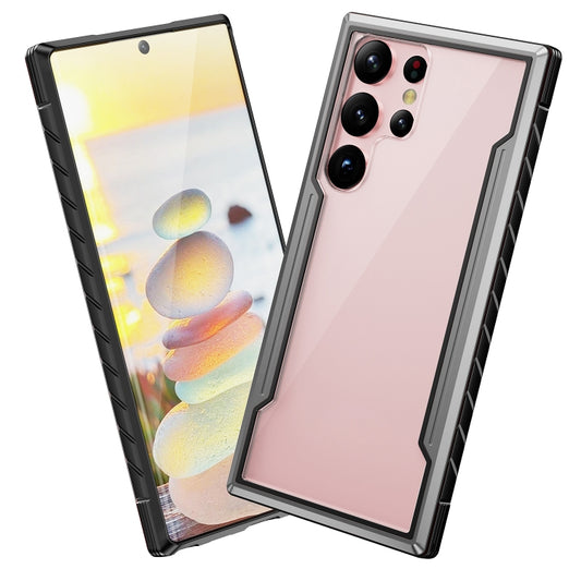 For Samsung Galaxy S23 Ultra 5G iPAKY Thunder Series Aluminum Frame + TPU Bumper + Clear PC Shockproof Phone Case(Black + Grey) - Galaxy S23 Ultra 5G Cases by iPAKY | Online Shopping UK | buy2fix