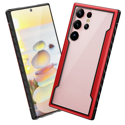 For Samsung Galaxy S23 Ultra 5G iPAKY Thunder Series Aluminum Frame + TPU Bumper + Clear PC Shockproof Phone Case(Black + Red) - Galaxy S23 Ultra 5G Cases by iPAKY | Online Shopping UK | buy2fix