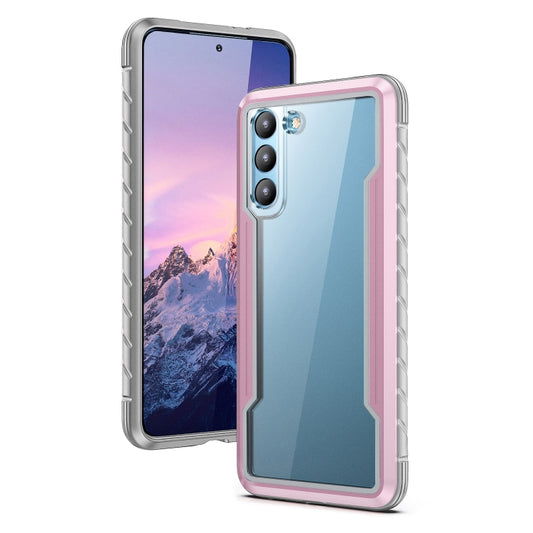 For Samsung Galaxy S23 5G iPAKY Thunder Series Aluminum Frame + TPU Bumper + Clear PC Shockproof Phone Case(Rose Gold) by iPAKY