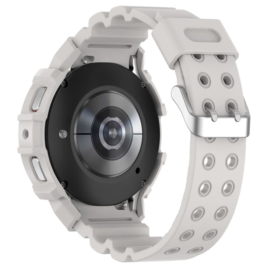 For Samsung Galaxy Watch5 40mm Armor Silicone Watch Band + Protective Case(Light Grey) by buy2fix