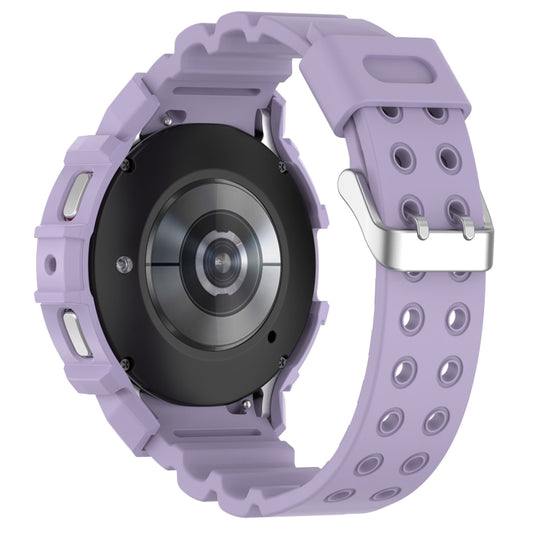 For Samsung Galaxy Watch4 40mm Armor Silicone Watch Band + Protective Case(Purple) by buy2fix