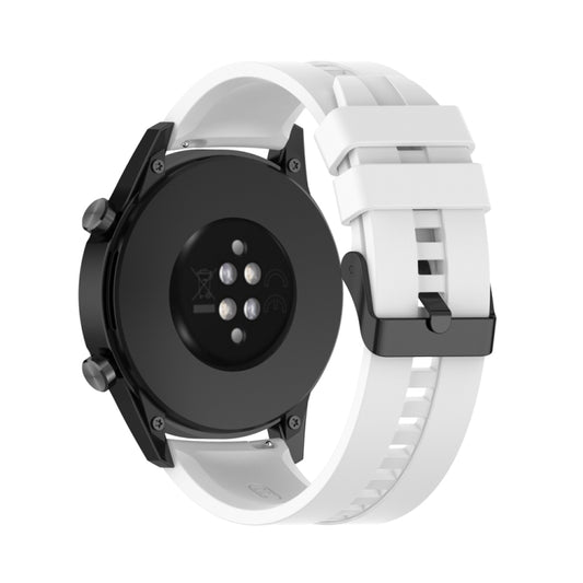 For Huawei Watch Buds 20mm Silicone Black Buckle Watch Band(White) by buy2fix