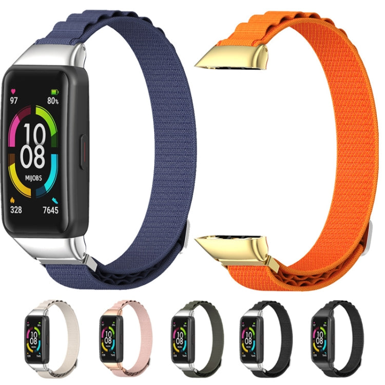 For Huawei Band 6 / Honor Band 6 / 7 MIJOBS Nylon Breathable Watch Band(Black) by MIJOBS