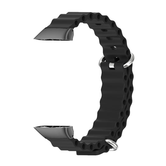 For Huawei Band 6 / Honor Band 6 / 7 MIJOBS CS Marine Silicone Breathable Watch Band(Black) by MIJOBS