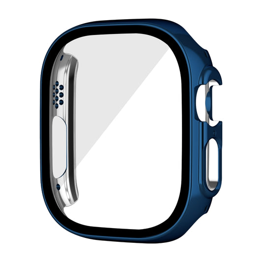 For Apple Watch Ultra 3 / 2 / 1 49mm Plating Gloss PC Tempered Glass Integral Watch Case(Dark Blue) by buy2fix