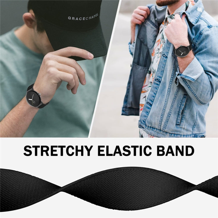 For Google Pixel Watch Three-ring Black Buckle Nylon Watch Band(Rainbow) by buy2fix