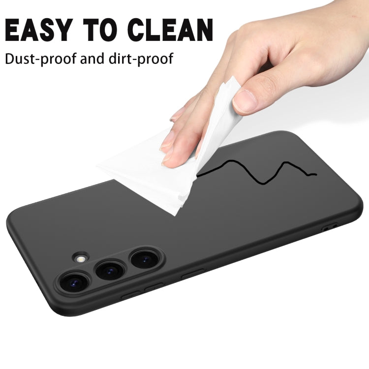 For Samsung Galaxy S25 5G Solid Color Liquid Silicone Dropproof Full Coverage Phone Case(Black) by buy2fix