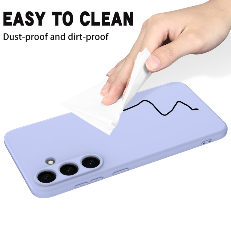 For Samsung Galaxy S25+ 5G Solid Color Liquid Silicone Dropproof Full Coverage Phone Case(Purple) by buy2fix