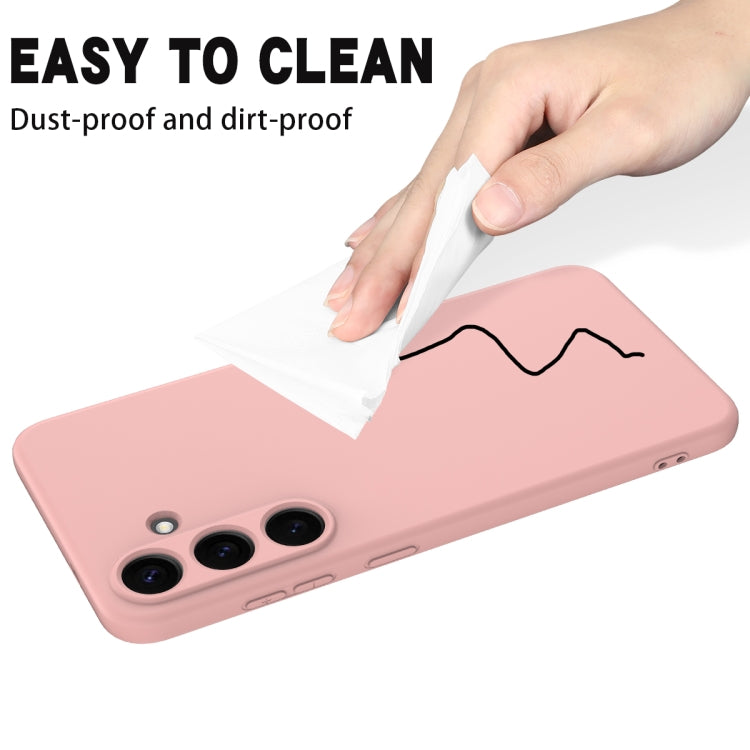 For Samsung Galaxy S25+ 5G Solid Color Liquid Silicone Dropproof Full Coverage Phone Case(Pink) by buy2fix
