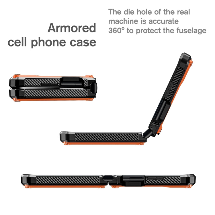 For Motorola Razr 2022 All-inclusive Shockproof Folding Phone Case(Orange) by buy2fix