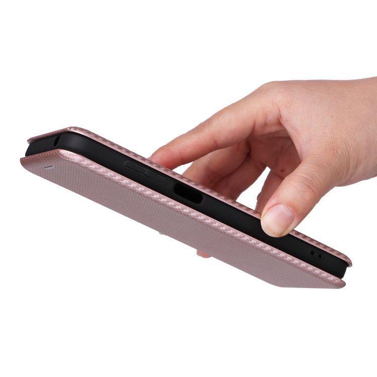 For Ulefone Note 14 Carbon Fiber Texture Flip Leather Phone Case(Pink) by buy2fix