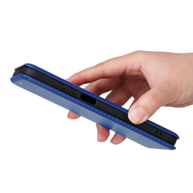 For Ulefone Note 14 Carbon Fiber Texture Flip Leather Phone Case(Blue) by buy2fix