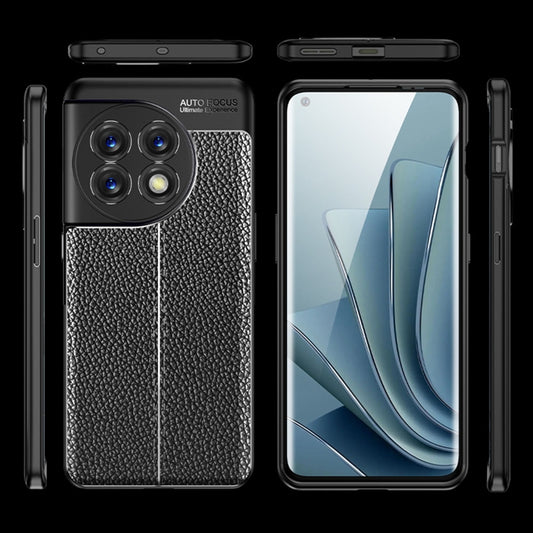 For OnePlus 11 5G Litchi Texture Shockproof TPU Phone Case(Blue) by buy2fix