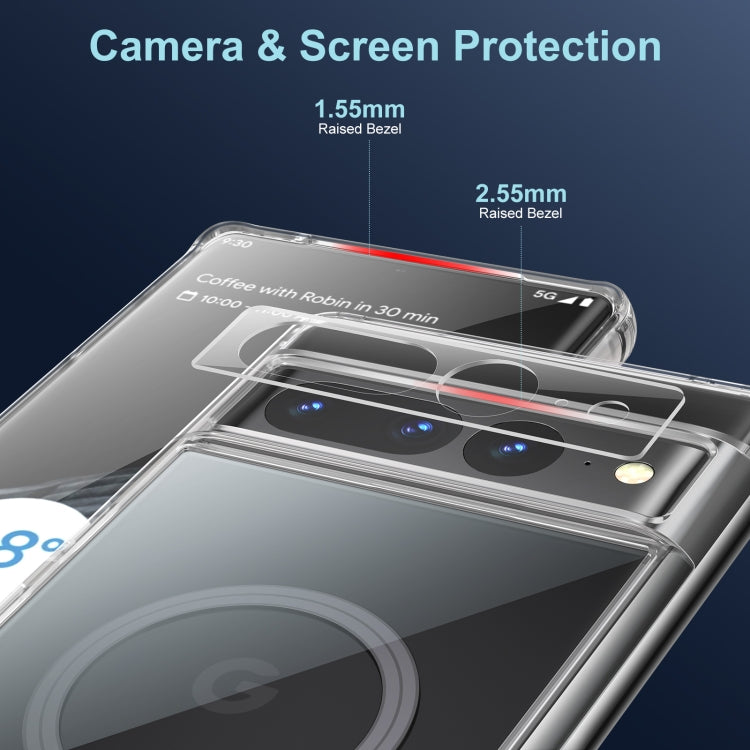 For Google Pixel 7 Transparent Frosted MagSafe Phone Case by buy2fix