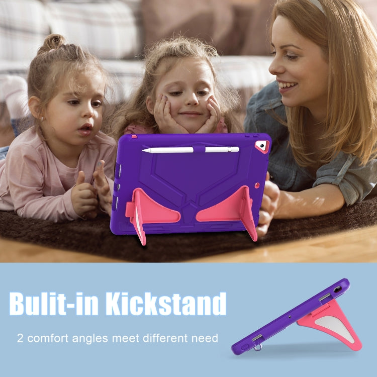 For iPad 10.2 2021 / 2020 / 2019 Silicone + PC Shockproof Protective Tablet Case(Purple+Rose) - iPad 10.2 Cases by buy2fix | Online Shopping UK | buy2fix