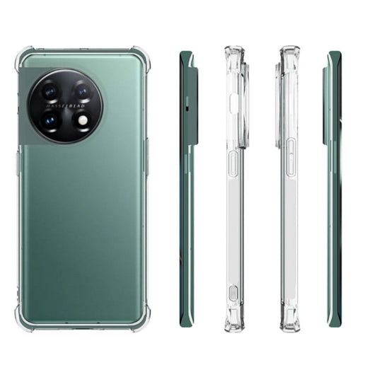 For OnePlus 11 5G Shockproof Non-slip Thickening TPU Phone Case(Transparent) by buy2fix