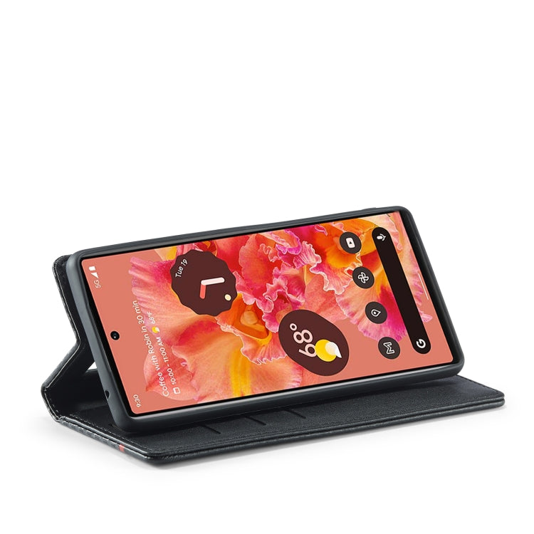 For Google Pixel 6a LC.IMEEKE Carbon Fiber Leather Phone Case(Vertical Black) by LC.IMEEKE