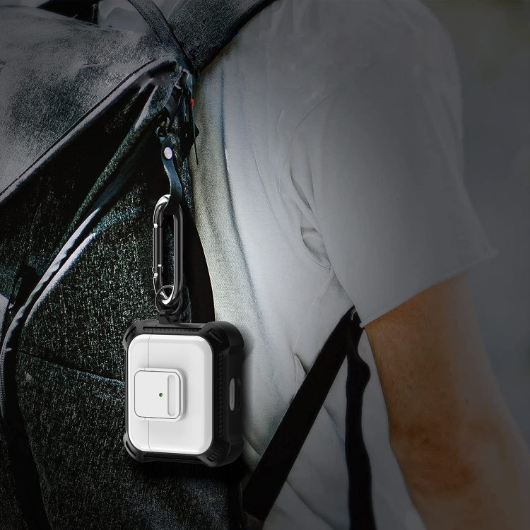 For AirPods 3 TPU + PC Shockproof Earphone Protective Case with Switch(White) by buy2fix