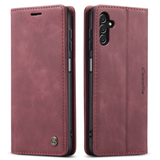 For Samsung Galaxy A14 5G CaseMe 013 Multifunctional Horizontal Flip Leather Phone Case(Wine Red) by CaseMe