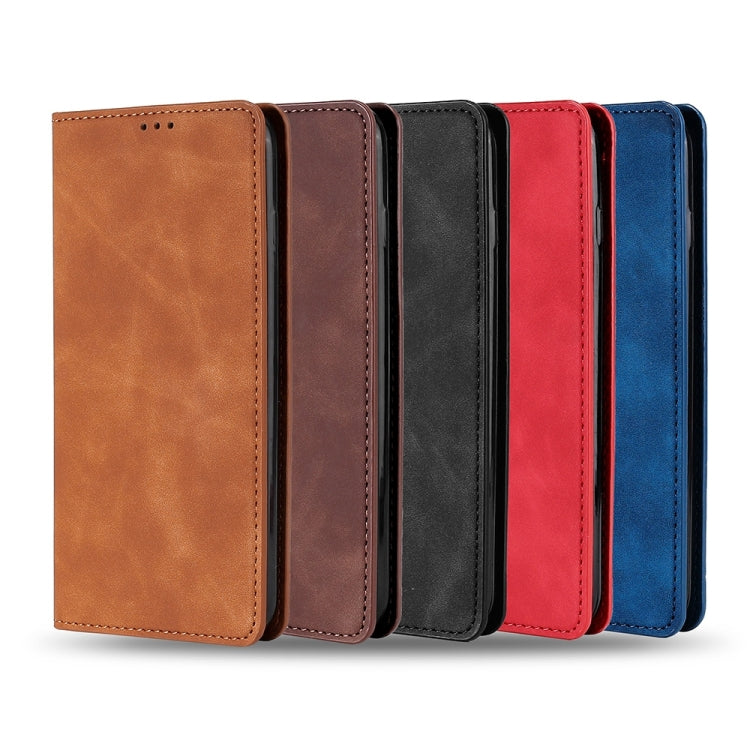 For OnePlus 11 Skin Feel Magnetic Horizontal Flip Leather Phone Case(Red) by buy2fix