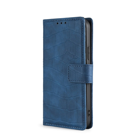For OnePlus 11 Skin Feel Crocodile Magnetic Clasp Leather Phone Case(Blue) by buy2fix