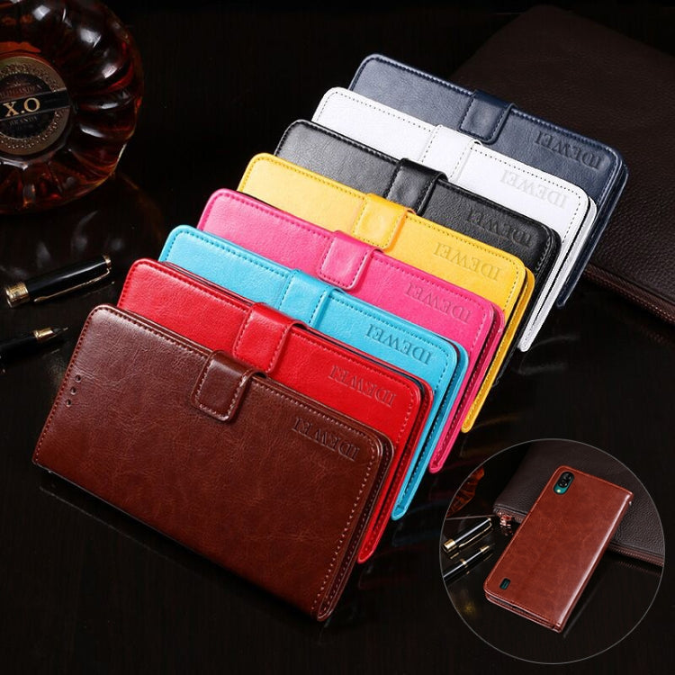 For Blackview A60 idewei Crazy Horse Texture Horizontal Flip Leather Case with Holder & Card Slots & Wallet(Rose Red) by idewei