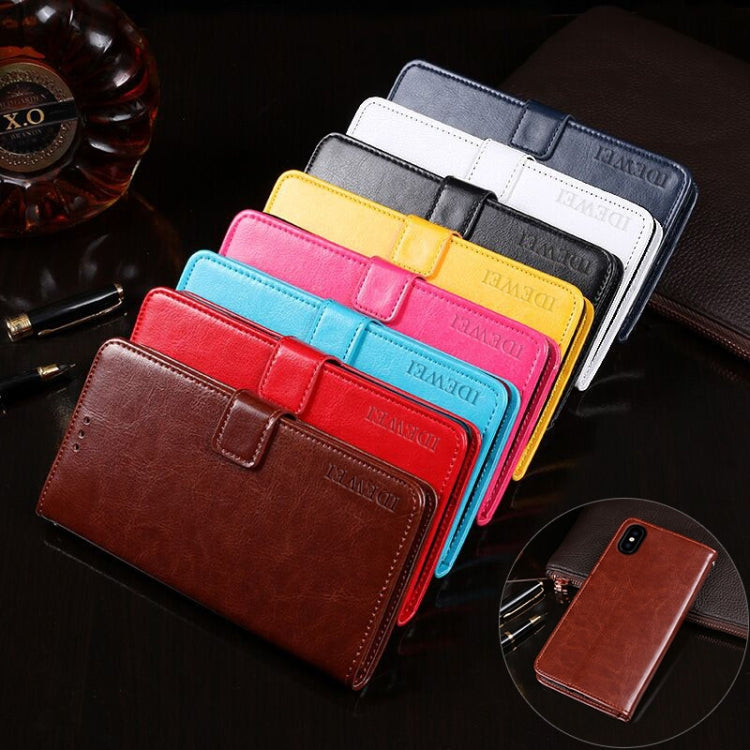 For Doogee X55 idewei Crazy Horse Texture Horizontal Flip Leather Case with Holder & Card Slots & Wallet(Red) by idewei