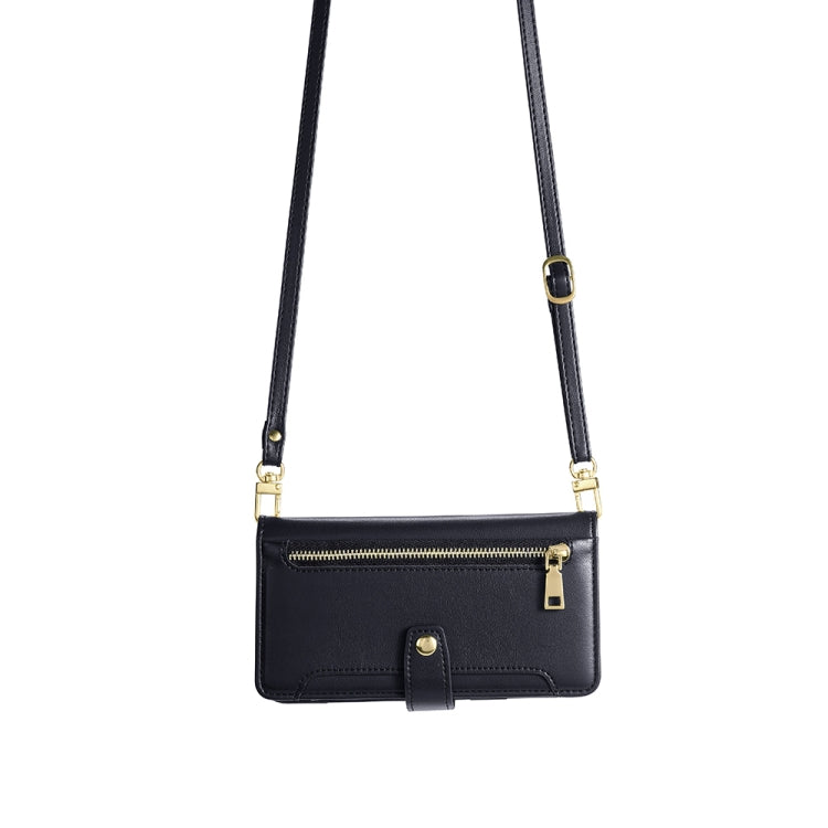 For OnePlus 11 Sheep Texture Cross-body Zipper Wallet Leather Phone Case(Black) by buy2fix