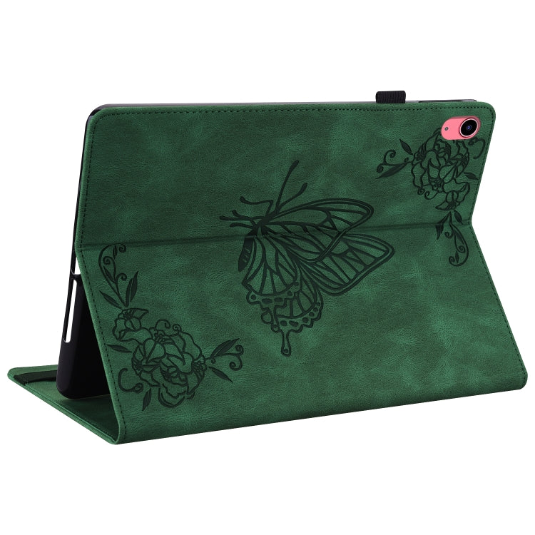 For iPad 2025 / 2022 Butterfly Flower Embossed Leather Tablet Case(Green) - iPad 2025 / 2022 Cases by buy2fix | Online Shopping UK | buy2fix