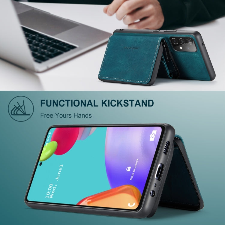 For Samsung Galaxy A53 5G JEEHOOD Magnetic Zipper Horizontal Flip Leather Phone Case(Blue) - Galaxy Phone Cases by JEEHOOD | Online Shopping UK | buy2fix