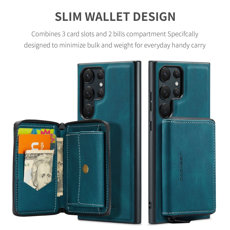 For Samsung Galaxy S23 Ultra 5G JEEHOOD Magnetic Zipper Horizontal Flip Leather Phone Case(Blue) - Galaxy S23 Ultra 5G Cases by JEEHOOD | Online Shopping UK | buy2fix