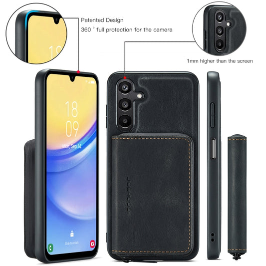 For Samsung Galaxy A15 5G JEEHOOD Magnetic Zipper Horizontal Flip Leather Phone Case(Black) - Galaxy Phone Cases by JEEHOOD | Online Shopping UK | buy2fix