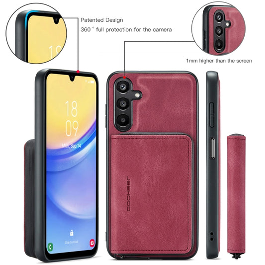 For Samsung Galaxy A15 5G JEEHOOD Magnetic Zipper Horizontal Flip Leather Phone Case(Red) - Galaxy Phone Cases by JEEHOOD | Online Shopping UK | buy2fix