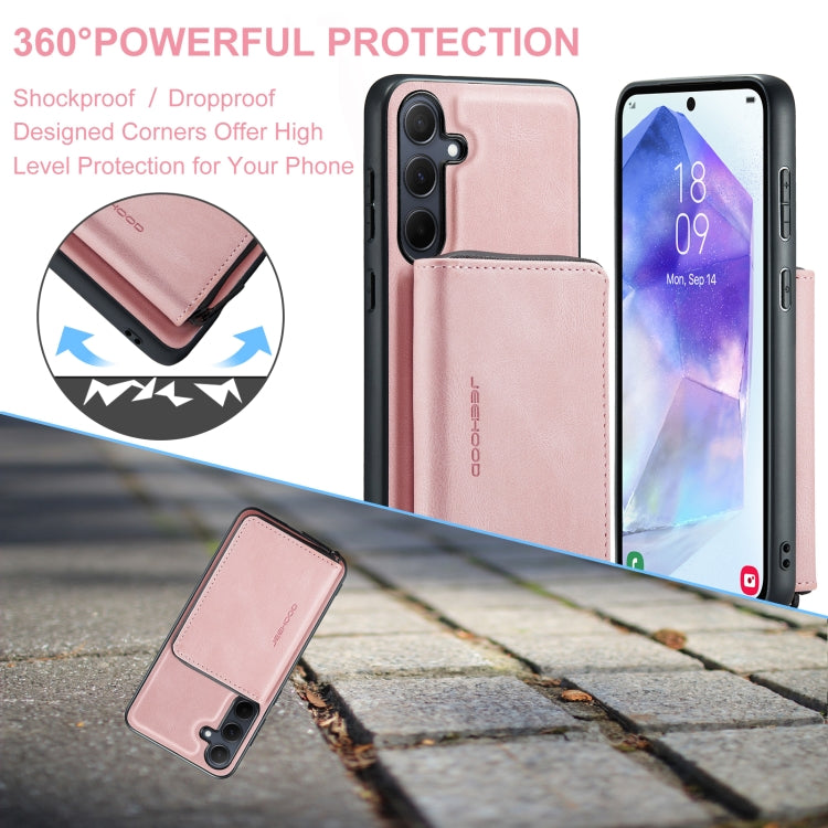 For Samsung Galaxy A55 5G JEEHOOD Magnetic Zipper Horizontal Flip Leather Phone Case(Pink) - Galaxy Phone Cases by JEEHOOD | Online Shopping UK | buy2fix