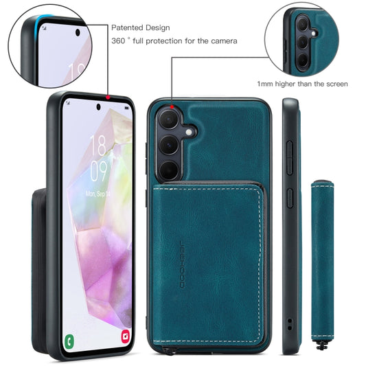 For Samsung Galaxy A35 5G JEEHOOD Magnetic Zipper Horizontal Flip Leather Phone Case(Blue) - Galaxy Phone Cases by JEEHOOD | Online Shopping UK | buy2fix