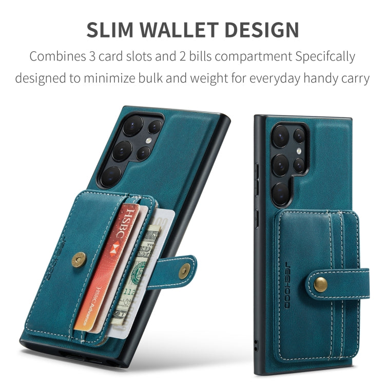 For Samsung Galaxy S24 Ultra 5G JEEHOOD RFID Blocking Anti-Theft Magnetic Phone Case(Blue) by JEEHOOD