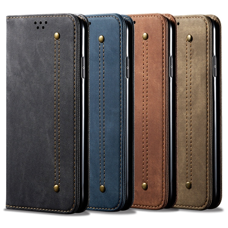 For OnePlus 11 Denim Texture Flip Leather Phone Case(Brown) by buy2fix