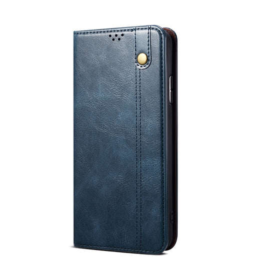 For OnePlus 11 Oil Wax Crazy Horse Texture Leather Phone Case(Blue) by buy2fix