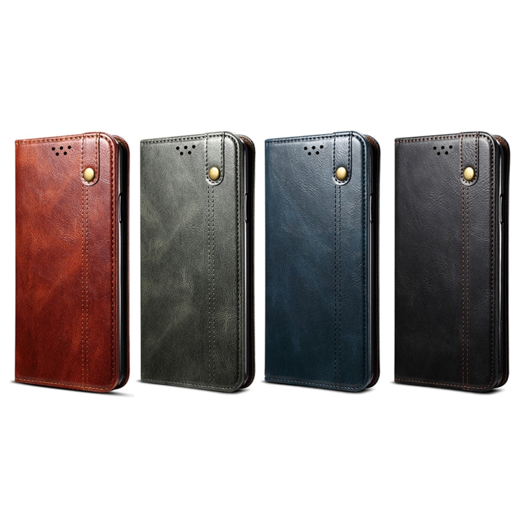 For OnePlus 11 Oil Wax Crazy Horse Texture Leather Phone Case(Blue) by buy2fix