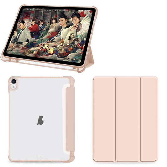 For iPad 10.2 2021 / 2020 / 2019 3-fold Shockproof Smart Leather Tablet Case(Pink) - iPad 10.2 Cases by buy2fix | Online Shopping UK | buy2fix