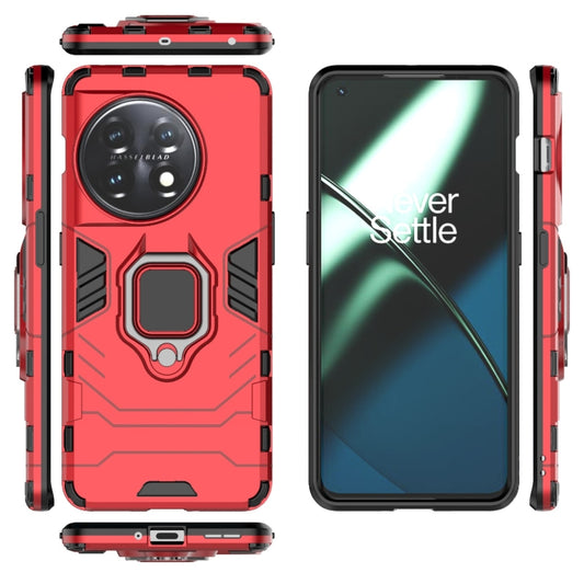 For OnePlus 11 5G Magnetic Ring Holder PC + TPU Phone Case(Red) by buy2fix
