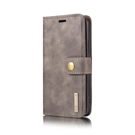 For iPhone 12/12 Pro DG.MING Crazy Horse Texture Detachable Magnetic Leather Case(Grey) by DG.MING