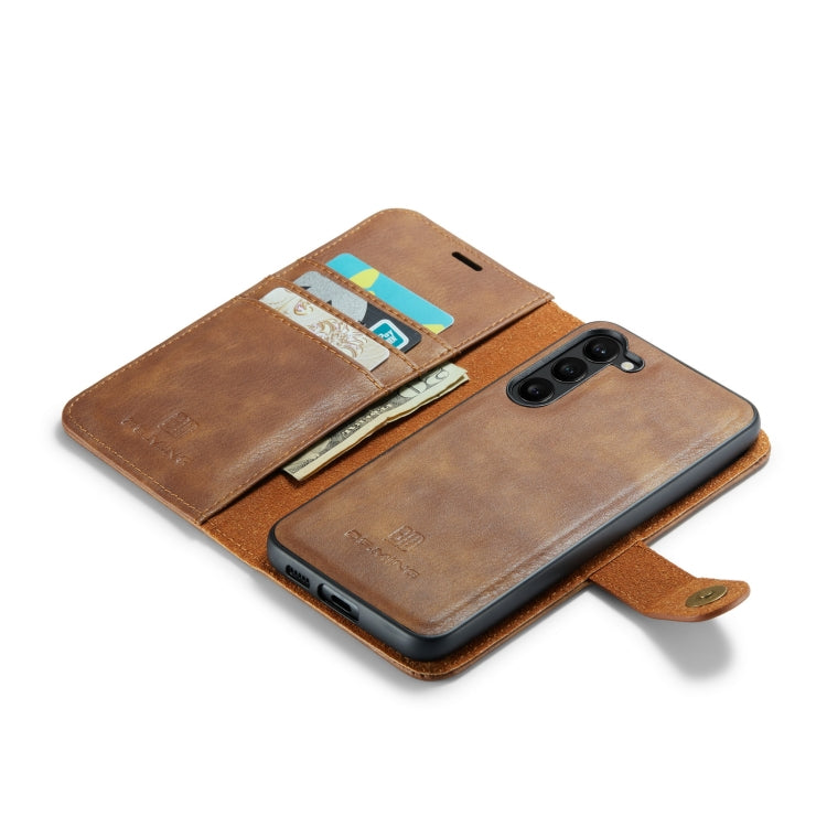 For Samsung Galaxy S23 5G DG.MING Crazy Horse Texture Detachable Magnetic Leather Case(Brown) by DG.MING