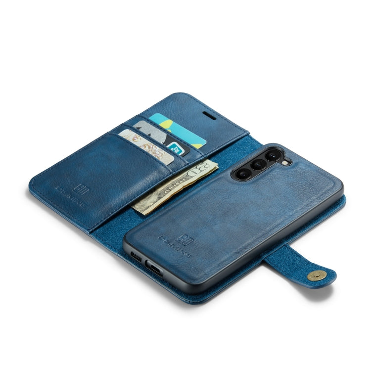 For Samsung Galaxy S23 5G DG.MING Crazy Horse Texture Detachable Magnetic Leather Case(Blue) by DG.MING
