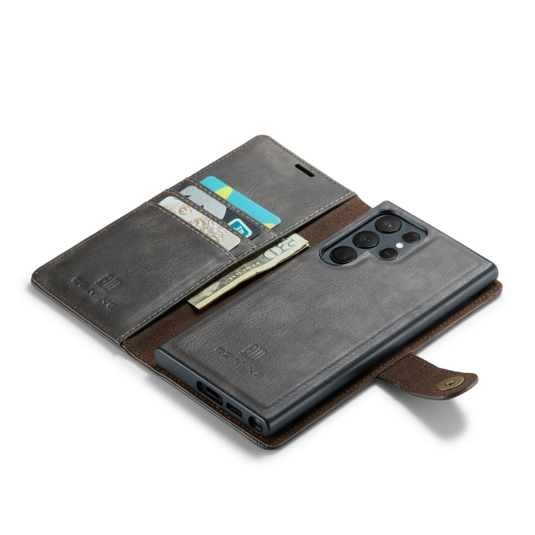 For Samsung Galaxy S23 Ultra 5G DG.MING Crazy Horse Texture Detachable Magnetic Leather Case(Grey) by DG.MING