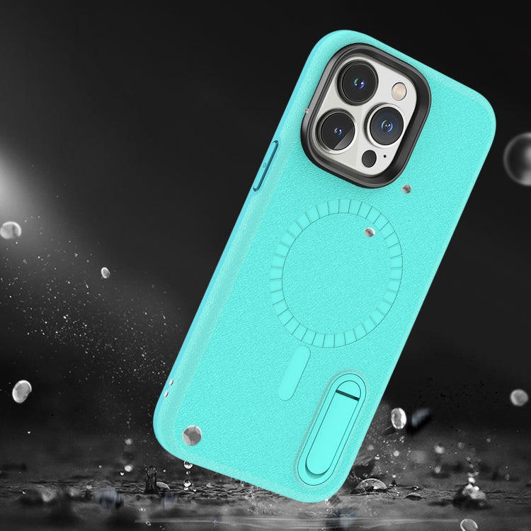 For iPhone 14 Pro Max Terminator MagSafe Magnetic Holder Phone Case(Mint Green) by buy2fix