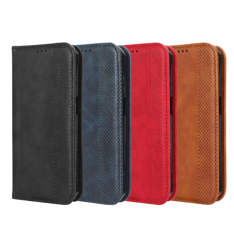For OnePlus 11 5G Magnetic Buckle Retro Texture Leather Phone Case(Blue) by buy2fix