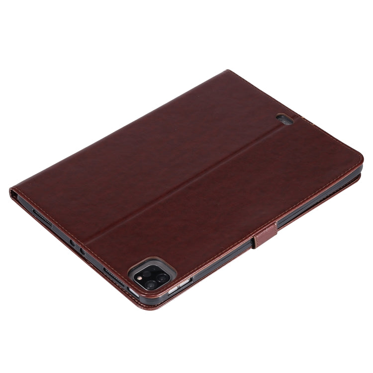 For iPad Pro 11 (2020) Pressed Printing Cat and Tree Pattern Horizontal Flip Leather Tablet Case with Holder & Card Slots & Wallet(Coffee) - iPad Pro 11 (2020) Cases by buy2fix | Online Shopping UK | buy2fix