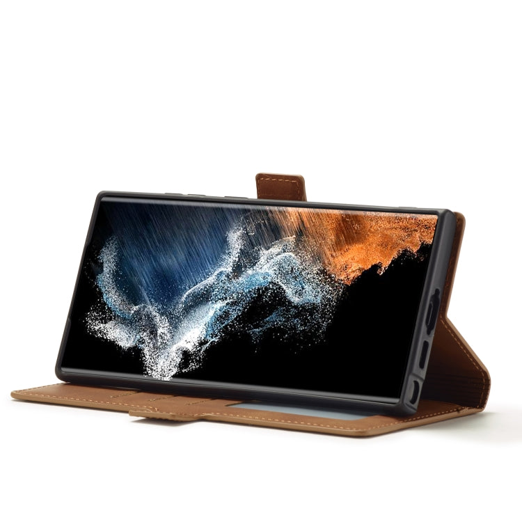 For Samsung Galaxy S23 Ultra 5G Forwenw Dream Series Oil Edge Strong Magnetism Leather Phone Case(Brown) by Forwenw