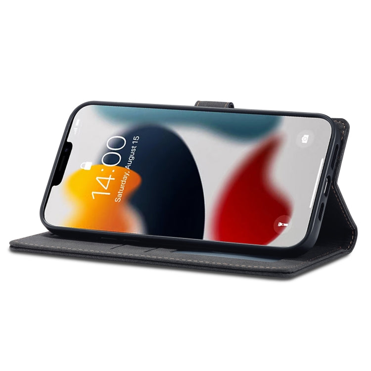 For iPhone 14 Plus Forwenw F1 Series Matte Strong Magnetism Leather Phone Case(Black) - iPhone 14 Plus Cases by Forwenw | Online Shopping UK | buy2fix